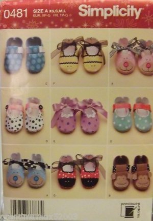 #0481 SIMPLICITY BABY SHOES SIZE A PATTERN