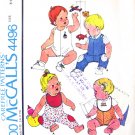 Infants Overall Romper Shirt & Bib Vintage Pattern Mccalls 4496 Size 6 months