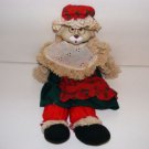 CHRISTMAS RABBIT DOLL,VERY UNIQUE,CERAMIC,VERY DETAILED