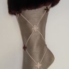 Taupe and Pink Embroidered Ballet Christmas Stocking