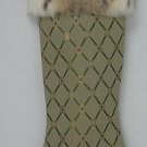 Green Lattice Boot Christmas Stocking