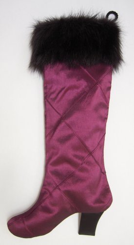 Hot Pink Silk Boot Christmas Stocking