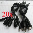 10x Male and Female DC Pigtail for CCTV Camera Power