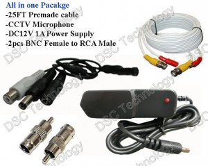 Complete Microphone Kit for CCTV Security System, 25'