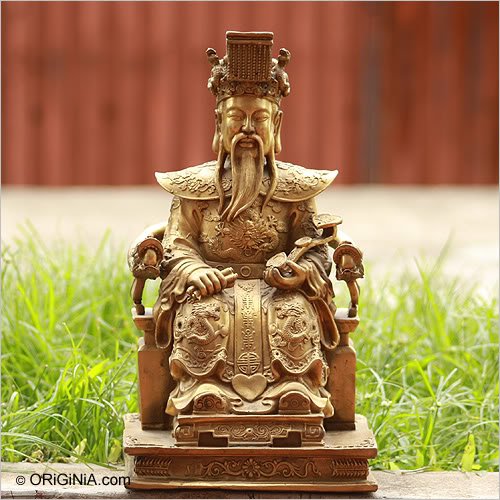 Chinese Jade Emperor Metal Sculpture Bronze Taoist God