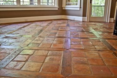 13 - ANTIQUE SPANISH TERRACOTTA FLOOR TILES