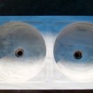 Old spanish Carrara marble double bowl kitchen sink