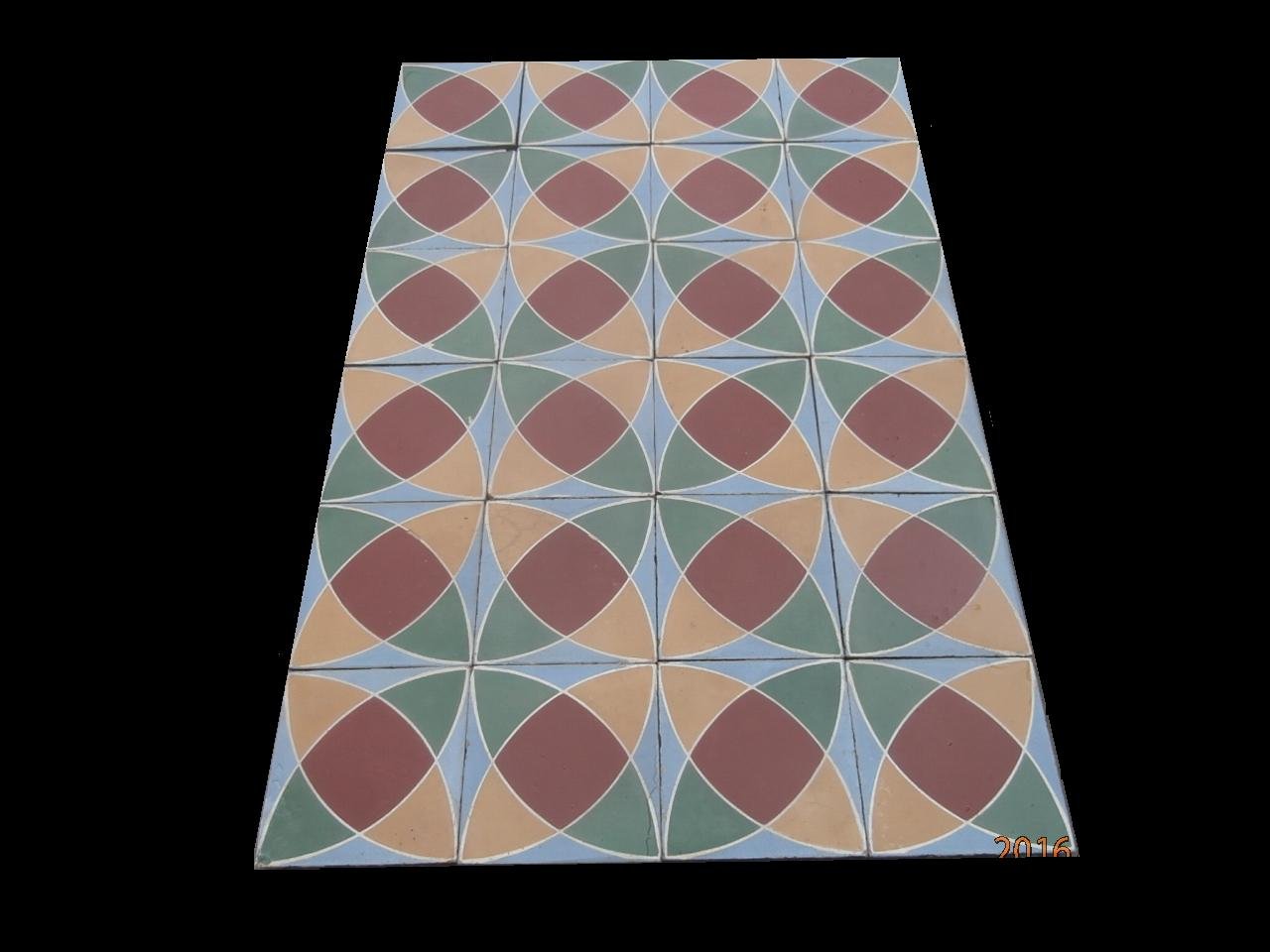 21 ANTIQUE SPANISH PATTERNED FLOOR TILES