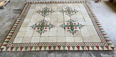 100 Antique spanish cement patterned tiles - VERY RARE TILES !