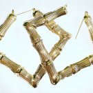 Gold Bamboo Door Knocker Earrings