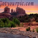 Vibrant Sedona Arizona Original Print Red Rock Crossing Cathedral Rock