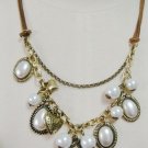 Classic  peach heart pearl necklace