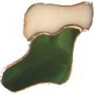 Small Stained Glass Christmas Stocking, Green,  #x102g