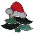 Stained Glass Santa Hat Christmas Tree, #x104