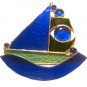 Abstract "Sail Boat" Stained Glass, Item #AB0022