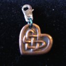 Celtic Copper Heart Charm with Celtic Design Women Men Bracelet Pendant Bracelet