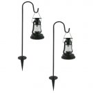 Set of two Solar Lanterns Black with stakes