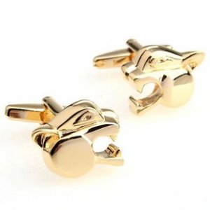 Gold Leopard Novelty Cufflinks FREE Velvet Gift Pouch