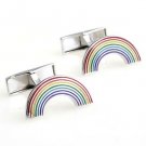 Colorful Rainbow Novelty Cufflinks FREE Velvet Gift Pouch
