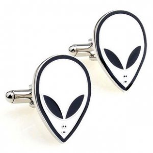 UFO Aliens Novelty Cufflinks FREE Velvet Gift Pouch