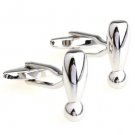 Silver Exclamination Mark ! Novelty Cufflinks FREE Velvet Gift Pouch