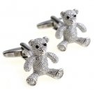 Silver Bear Novelty Cufflinks FREE Velvet Gift Pouch