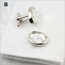 Clear Oval Shape Swarovski Crystal Cufflinks FREE Velvet Gift Pouch