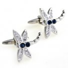 Dragonfly Crystals Cufflinks FREE Velvet Gift Pouch