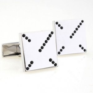 Silver Square Black Crystals Cufflinks FREE Velvet Gift Pouch