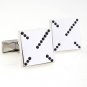 Silver Square Black Crystals Cufflinks FREE Velvet Gift Pouch