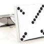Silver Square Black Crystals Cufflinks FREE Velvet Gift Pouch