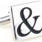 Silver AND '&' Sign Novelty Cufflinks FREE Velvet Gift Pouch