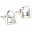 Silver Padlock Lock Novelty Cufflinks FREE Velvet Gift Pouch