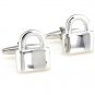 Silver Padlock Lock Novelty Cufflinks FREE Velvet Gift Pouch