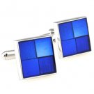 Blue Square Modern Cufflinks FREE Velvet Gift Pouch