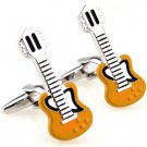 Yellow Electric Guitar Novelty Cufflinks FREE Velvet Gift Pouch