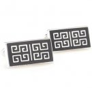 Black Chinese Culture Style Enamel Cufflinks FREE Velvet Gift Pouch
