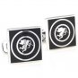 Enamel Square Black Cupid Cufflinks FREE Velvet Gift Pouch