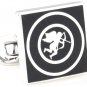 Enamel Square Black Cupid Cufflinks FREE Velvet Gift Pouch