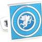 Enamel Square Blue Cupid Cufflinks FREE Velvet Gift Pouch