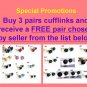 Black Auspicious Cloud Enamel Cufflinks FREE Velvet Gift Pouch