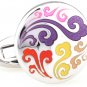 Purple Chinese Auspicious Cloud Cufflinks FREE Velvet Gift Pouch