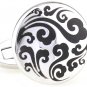 Black Chinese Auspicious Cloud Cufflinks FREE Velvet Gift Pouch