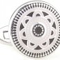 Grey Deco Maltese Enamel Cufflinks FREE Velvet Gift Pouch