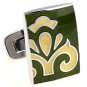 Dark Green Vienna Style Enamel Cufflinks FREE Velvet Gift Pouch