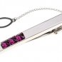 Purple Swarovski Crystal Tie Bars Clips FREE Gift Box