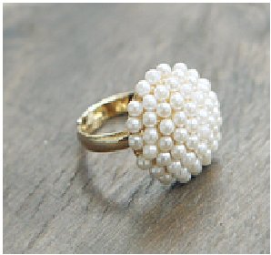 Big round pearl ring