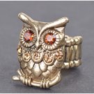 Ancient Owl with red spakling eyes Ring