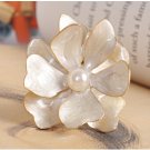 White Flower with Pearl RIng