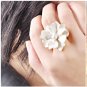 White Flower with Pearl RIng